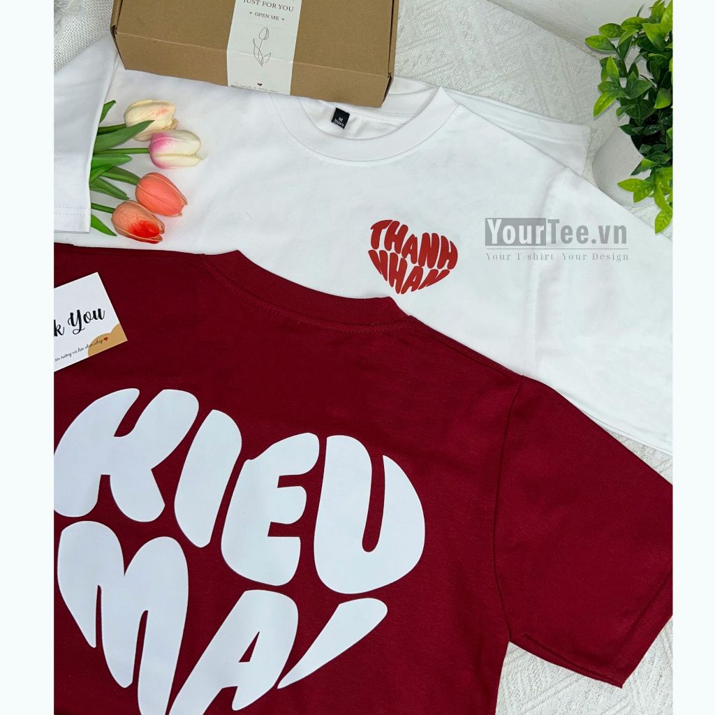[ÁO THUN UNISEX TÊN TRÁI TIM ] Áo Thun Couple Unisex Cotton In Trái Tim Tên Của Bạn Đáng Yêu YTUN2609