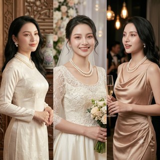 [ DAISYN ] N685 dây chuyền mang áo dài , vòng cổ áo tấc , dây chuyền ngọc trai nhân tạo 2 sợi 12li sang trọng cho nữ