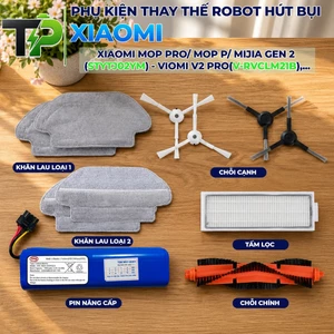 PHỤ KIỆN MÀNG LỌC HEPA, KHĂN LAU, CHỔI GIỮA, CHỔI CẠNH ROBOT HÚT BỤI XIAOMI MOP PRO, MOP P, MIJIA GEN 2, STYTJ02M