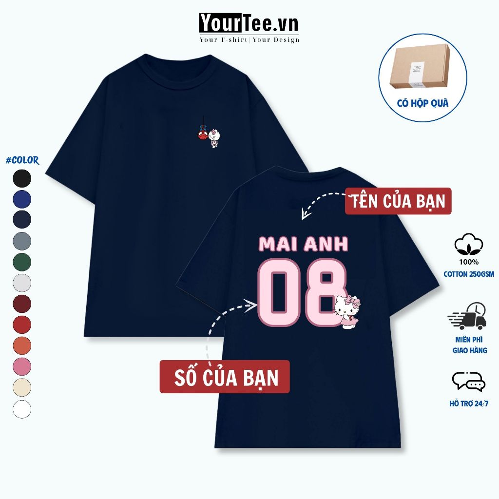 [ÁO THUN UNISEX KITTY ] Áo Thun Unisex Mặc Đôi Oversize Chất Liệu Cotton 100% 250gsm YTUN2603