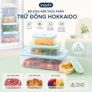 Bộ 5 Hộp Trữ Đông Hokkaido - Inochi: Nhựa PP, An Toàn, Kín Khít, Bảo Quản Tươi Ngon