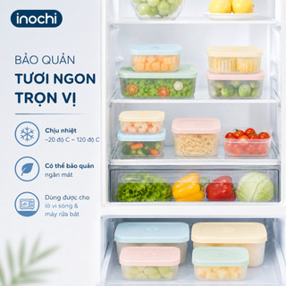 Bộ 5 Hộp Trữ Đông Hokkaido - Inochi: Nhựa PP, An Toàn, Kín Khít, Bảo Quản Tươi Ngon