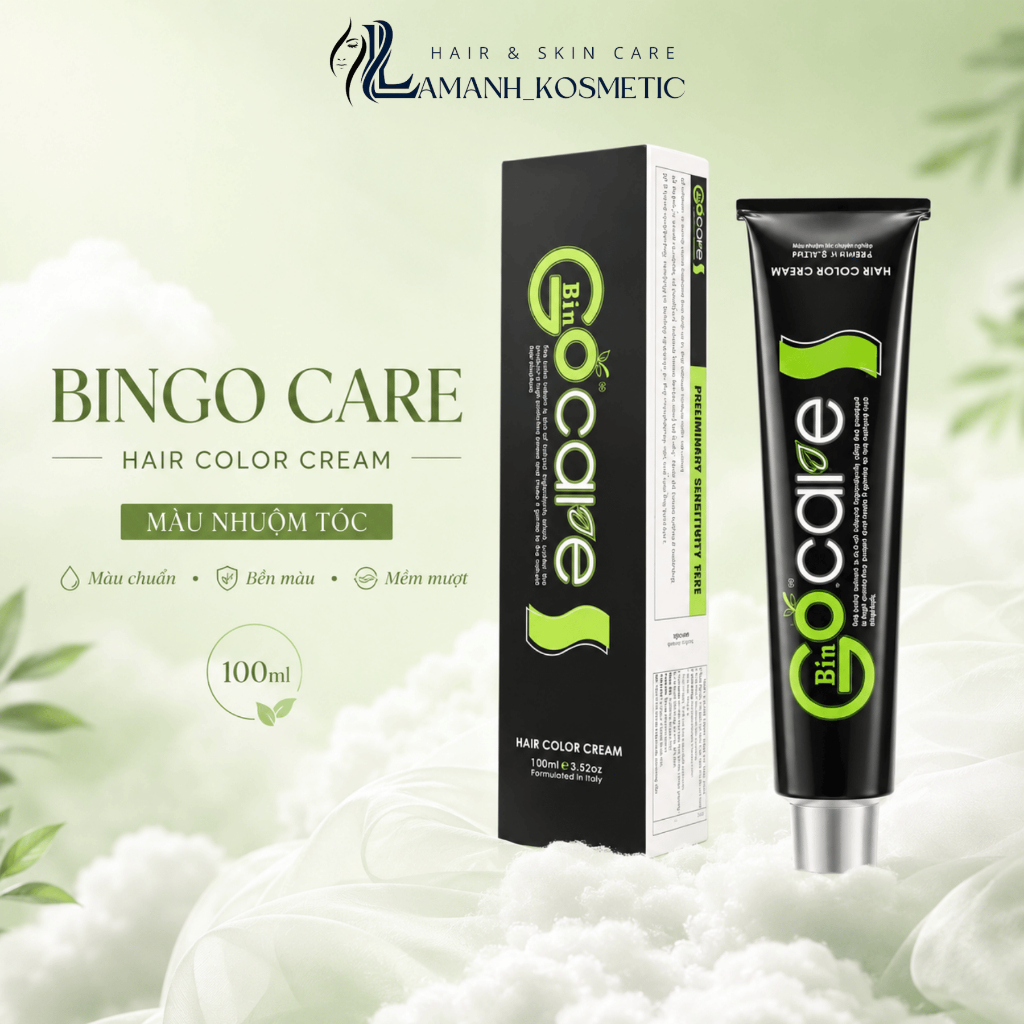 Màu Nhuộm Tóc Bingo Care 100ml | Bảng Màu Salon, Lên Màu Chuẩn Tone, Hỗ Trợ Tóc Bóng Mượt.