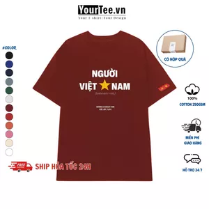 Áo Thun Người Việt Nam Form Unisex Chất Cotton Đẹp + Có Hộp Quà