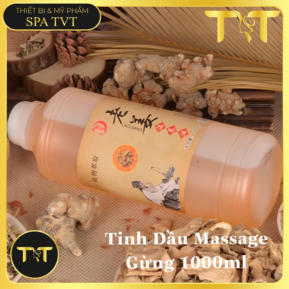TINH DẦU GỪNG MASSAGE BODY 1000ML ĐẢ THÔNG KINH LẠC,GIẢM BÉO, MASSAGE THƯ GIÃN