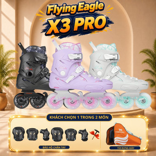 Giày patin người lớn [Jianer] Flying Eagle X3 Pro bánh cao su đặc, form nhựa, càng hợp kim nhôm chịu tải trọng 100kg