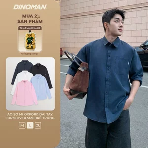 Áo Sơ Mi Nam Trơn DINOMAN Dài Tay Vải Oxford Cao Cấp Dày Dặn Thấm Hút Tốt SM03-2