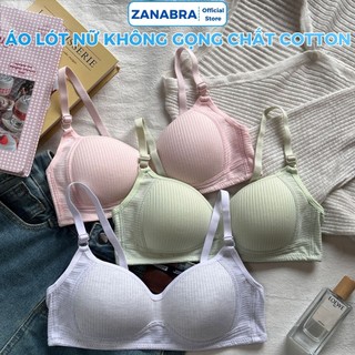 Áo ngực nữ không gọng chất cotton mút mỏng mềm mại, Áo lót nữ sinh form ôm co giãn 4 chiều ZANABRA