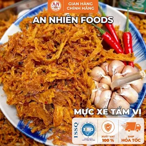 Mực Xé Tẩm Vị, Xé Sợi Dai Ngon, Vị Cay Ngọt Hấp Dẫn, Đồ Ăn Vặt An Nhiên Foods