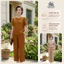 Đồ Bộ Trung Niên Tơ Xước Thêu Hoa Cao Cấp – Set Áo Cộc Tay Quần Suông Dài Mềm Mát Thanh Lịch FREESIZE 55-68kg