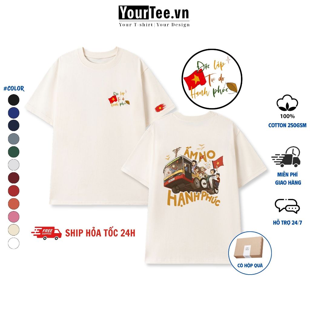 [ÁO THUN ẤM NO HẠNH PHÚC] Áo Thun Unisex Form Rộng Chất Liệu Cotton Xịn Thoáng Mát + Có Hộp