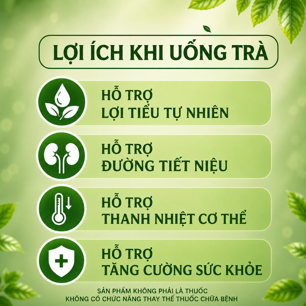 Trà Kim Tiền Thảo Râu Ngô Mã Đề Thảo Mộc Nguyên Chất – Trà Túi Lọc Thiên Nhiên, Không Chất Bảo Quản