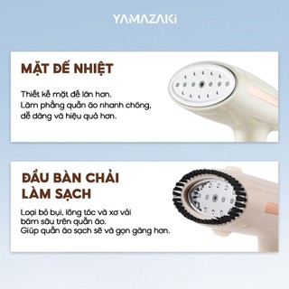 Bàn Là Hơi Nước Cầm Tay Gấp Gọn YAMAZAKi Công Suất 1500W Màn Hình LED Là Thẳng Mọi Loại Vải