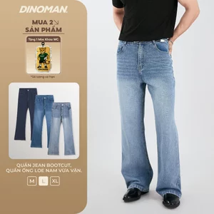 Quần Jean Bootcut DINOMAN Quần Ống Loe Nam Vừa Vặn Thoải Mái Đứng Form Tôn Dáng QDS013