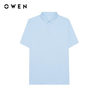 Owen - Áo polo Regular Fit APV262065 màu Xanh nhạt chất liệu Paper