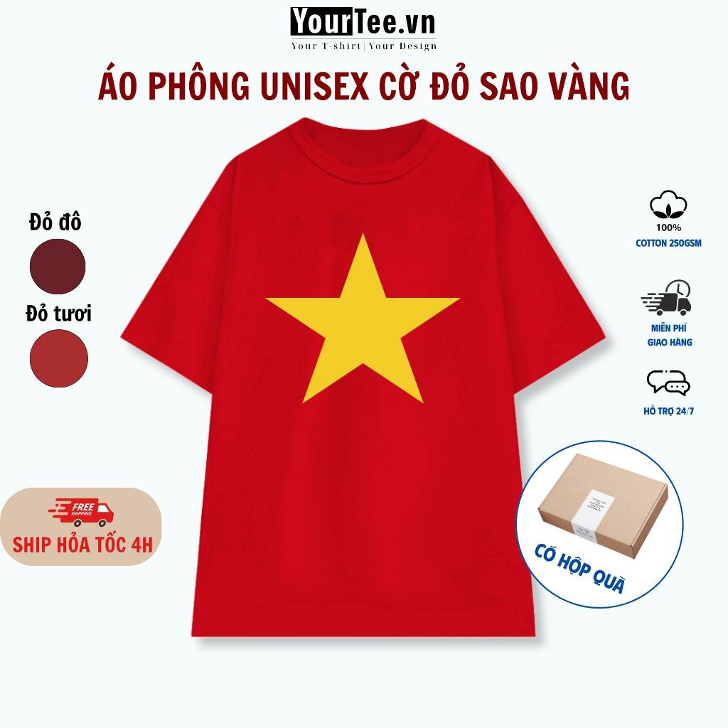 [ÁO THUN UNISEX IN TÊN] Áo Thun Form Rộng Việt Nam Cotton 100% 250gsm + CÓ HỘP