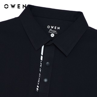 Owen - Áo polo Regular Fit APV262063 màu Đen chất liệu Paper