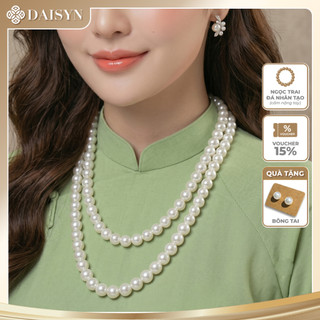 [ DAISYN ] N660 vòng cổ áo ngũ thân, dây chuyền áo tấc, dây chuyền cổ phục 2 ngọc trai nhân tạo 12mm sang trọng