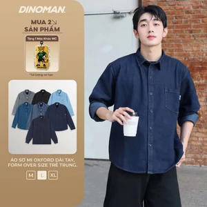 Áo Sơ Mi Denim Nam Nữ Dino x Yumi Chất Liệu Jean Cao Cấp Mềm Mịn Trẻ Trung Form Oversize Dễ Phối Đồ - SM06