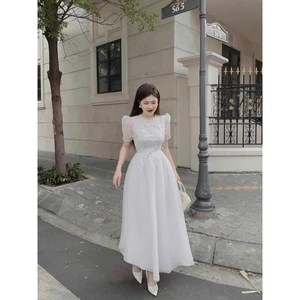 ĐẦM LƯỚI Ô VUÔNG PHỐI VOAN, ĐẦM NỮ SANG TRỌNG THANH LỊCH ĐI TIỆC | MEOINDAHOUSE