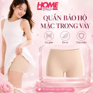 Quần lót nữ mặc váy đúc su mát mịn, Quần lót bảo hộ chống lộ không lộ viền HOMEBRA V8205