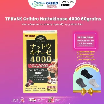 Viên Uống Nattokinase 4000FU Nhật Bản 60 Viên Hỗ Trợ Tuần Hoàn Máu, Tim Mạch, DHA EPA GABA