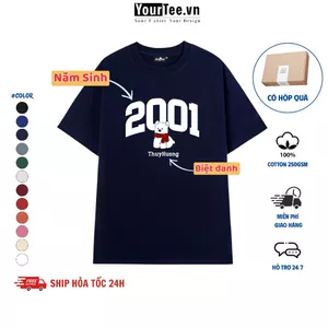 Áo Thun Oversize In Năm Sinh Chất Liệu Cotton 100% 250gsm Thoáng Mát+ CÓ HỘP