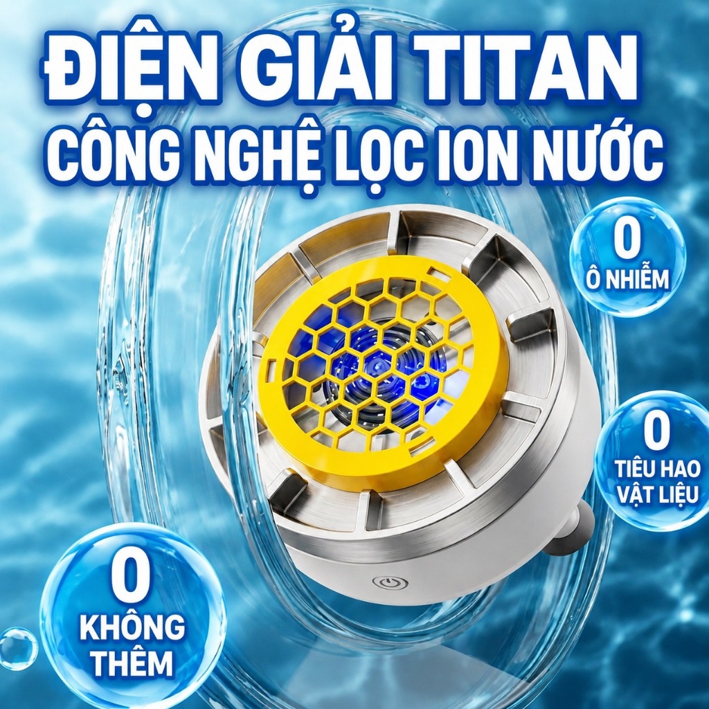 Máy lọc thực phẩm Titan khử 99.99% khuẩn & thuốc trừ sâu, an toàn cho bà bầu trẻ em Sạc Từ Tính Chống Thấm IPX7 Đa Năng
