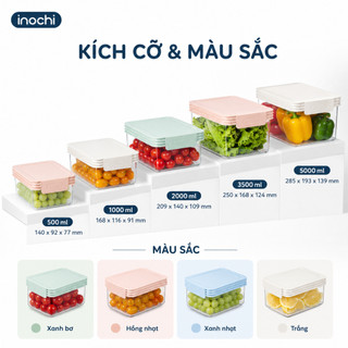 Bộ 2 hộp thực phẩm tritan chữ nhật Inochi- Hokaido 1000-2000ml