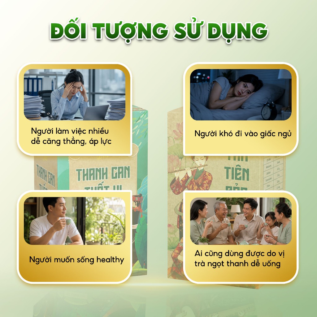 Combo 2 trà Uyên Nhiên Thanh Can Thất Vị + Tam Tiên Bảo hỗ trợ giải nhiệt uống ban ngày và buổi tối