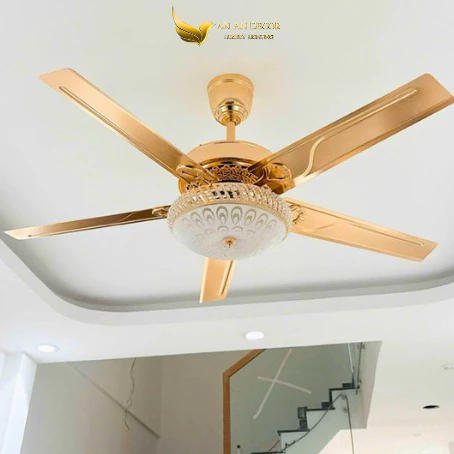Quạt Trần Đèn 5 Cánh Thép Động Cơ DC Siêu Tiết Kiệm Điện,6 Tốc Độ Gió Có Đảo Chiều Đèn 3 Chế Độ_KHO ĐÈN QUẠT TRẦN