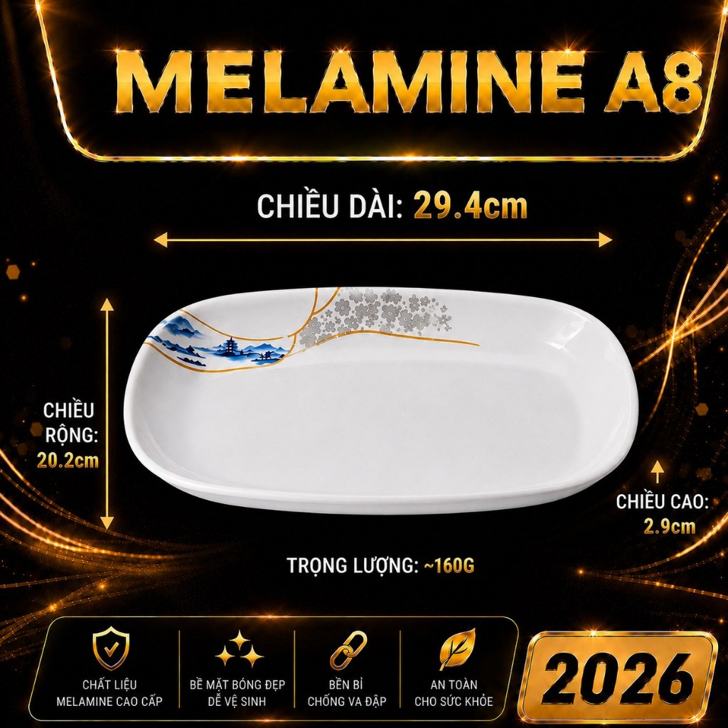 ĐĨA  304 MELAMINE A8 CAO CẤP – PHONG CÁCH PHƯƠNG ĐÔNG SANG TRỌNG