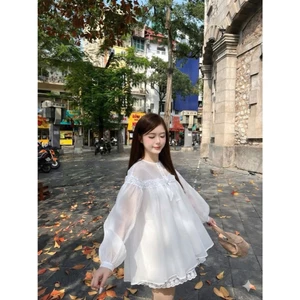 SET ÁO BABYDOLL NƠ PHỐI CHÂN VÁY VIỀN REN, ĐẦM BABYDOLL NỮ | MEOINDAHOUSE