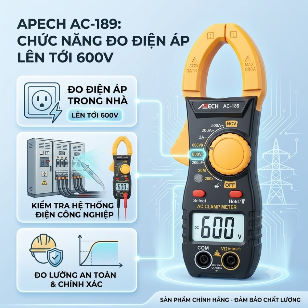 Ampe Kìm APECH AC189 Mini Bỏ Túi, Bền Bỉ Chính Xác - Anh Phát