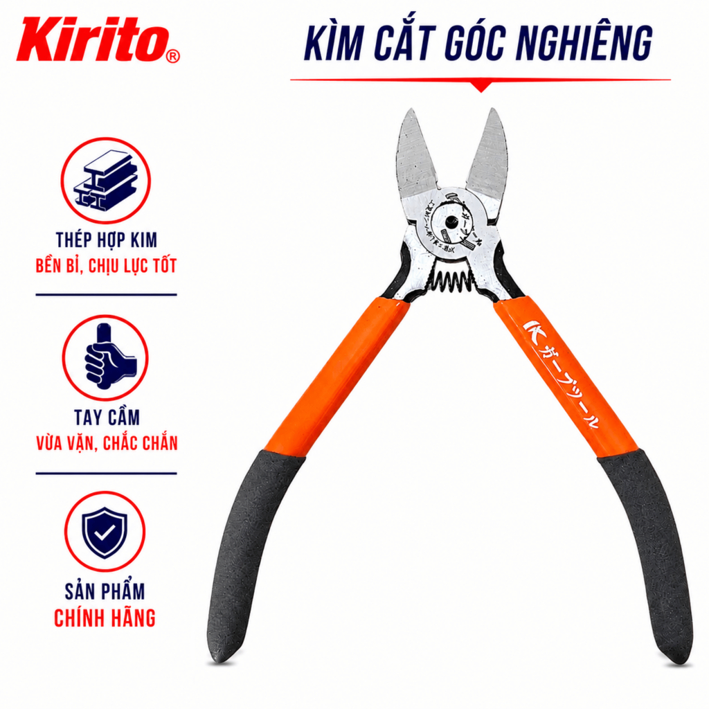 Kìm Cắt Góc Nghiêng Kapusi Nhật Bản 5 Inch / 6 Inch, Lưỡi Cắt Sắc Bén Cắt Sát Chân Linh Kiện