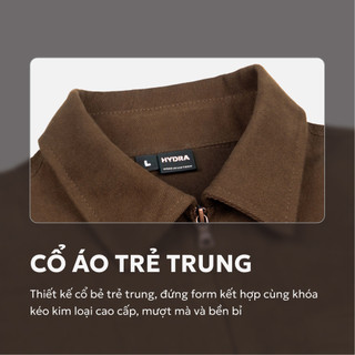 Áo Khoác Kaki Hydra Nam Nữ Khoá Kéo Cổ Đứng Trẻ Trung