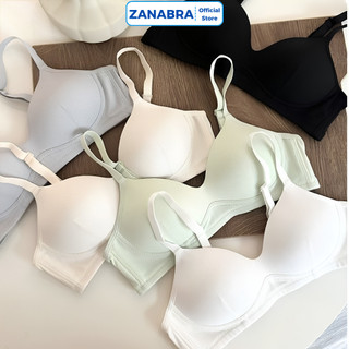 Áo ngực nữ cotton gân tăm không gọng form ôm ngực, Áo lót nữ sinh mút mỏng thông hơi mềm mại ZANABRA