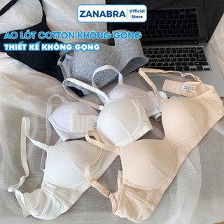 Áo ngực nữ cotton gân tăm không gọng form ôm ngực, Áo lót nữ sinh mút mỏng thông hơi mềm mại ZANABRA