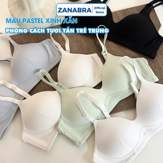 Áo ngực nữ cotton gân tăm không gọng form ôm ngực, Áo lót nữ sinh mút mỏng thông hơi mềm mại ZANABRA