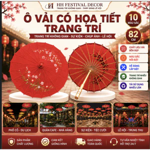 Ô Vải Có Họa Tiết Trang Trí 82cm, nhiều màu sắc trang trí ngoài trời, trong nhà, Sự Kiện, Lễ hội