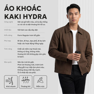 Áo Khoác Kaki Hydra Nam Nữ Khoá Kéo Cổ Đứng Trẻ Trung