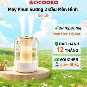Máy Phun Sương Màn Hình Số Máy Tạo Độ Ẩm 2 Vòi Phun Giảm Khô Hiệu Quả Đèn LED 7 Màu