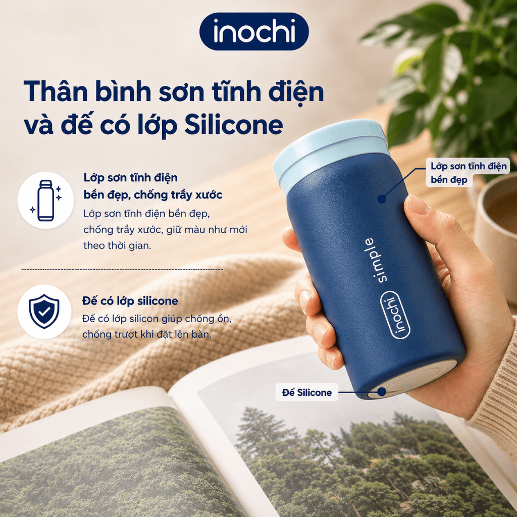 Bình giữ nhiệt Inochi Fuji Cylin 200ml - inox 316 mini nhỏ gọn giữ nóng lạnh 6-12h chống tràn | BigBuy360 - bigbuy360.vn