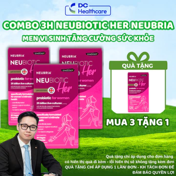 [COMBO 3 HỘP] Men Vi Sinh 25 Tỉ Lợi Khuẩn Neubria Neubiotic Her - Bổ Sung Lợi Khuẩn - Hộp 30 Viên