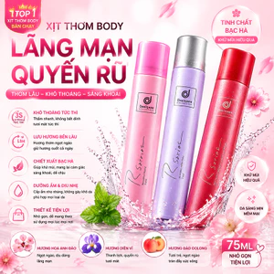 Xịt khử mùi,Xịt Khử Mùi Nách Và Toàn Thân - Khử Mùi Hôi Hiệu Quả, Khô Nhanh, Hương Thơm Quyến Rũ,Khử mùi cơ thể 75ml