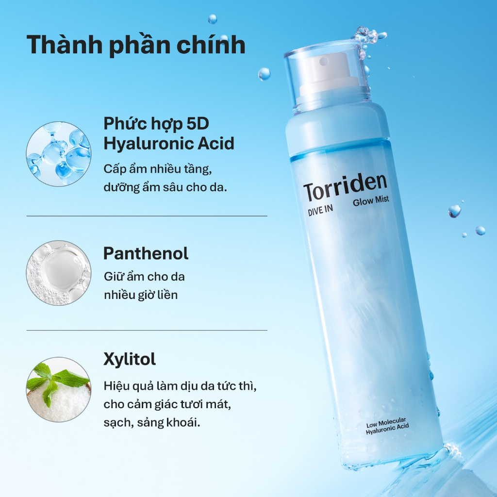 Xịt Dưỡng Torriden Cấp Ẩm Da Dive In Glow Mist 120ml