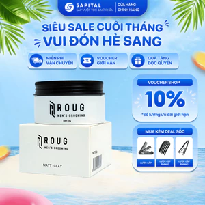 Sáp vuốt tóc Roug Matt Clay - Roug Trắng cho tóc dày, Giữ nếp tới 16h, Không bết dính