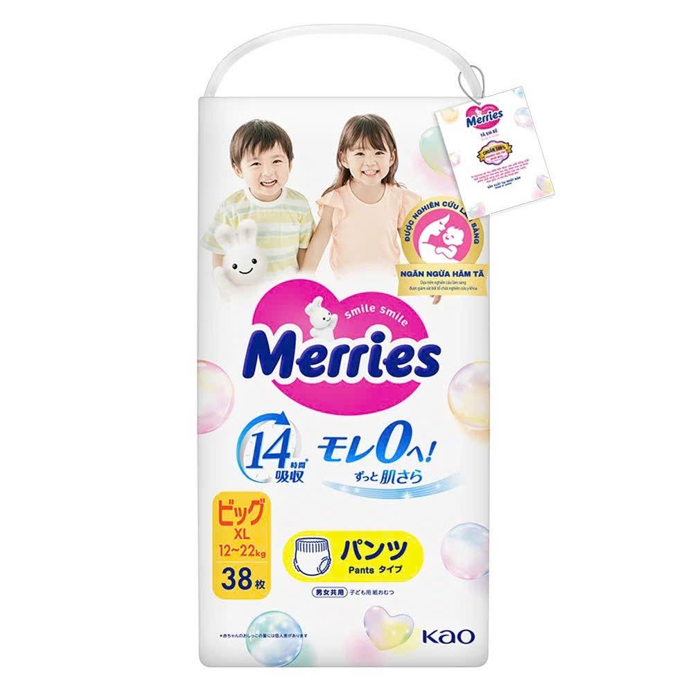 Tã Bỉm Quần/ Dán Merries Nội Địa Nhật Cao Cấp Thấm Hút Lưng Chun Co Dãn Size S/M/L/XL