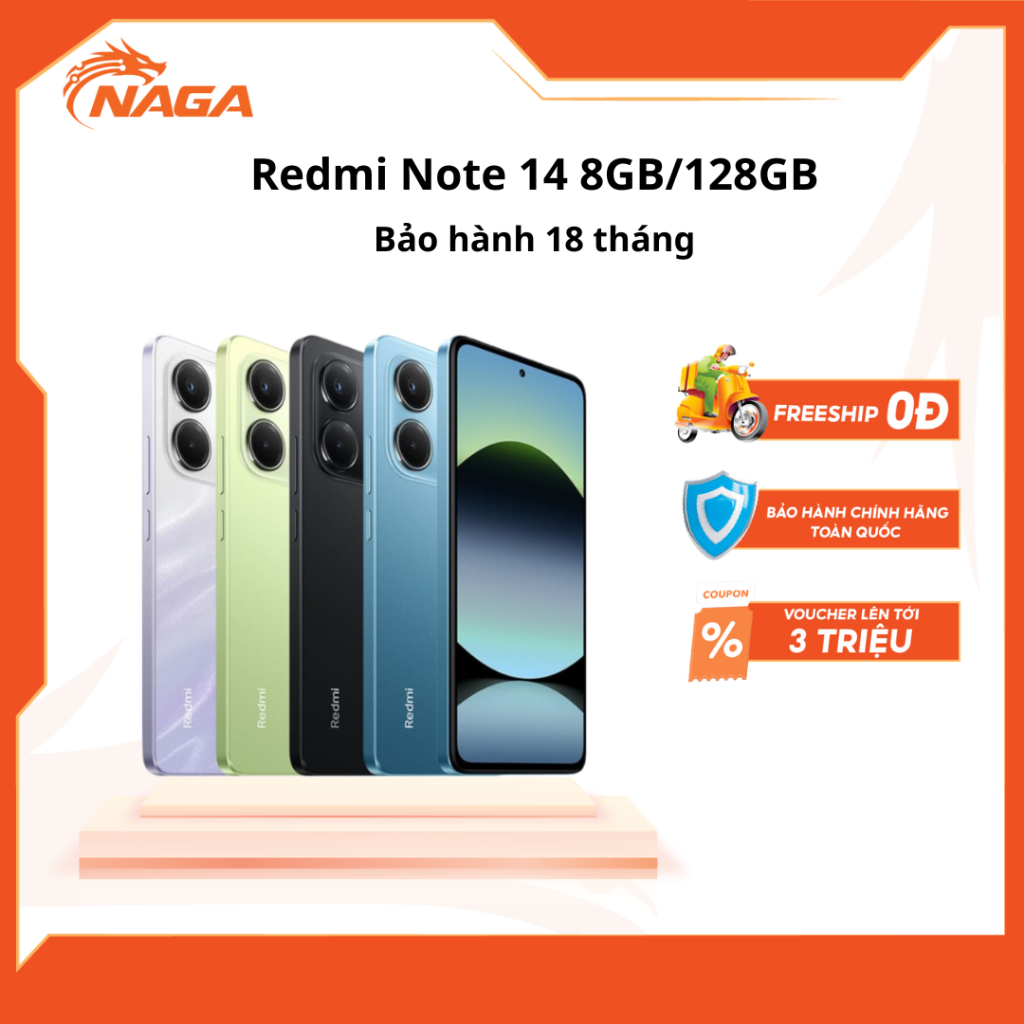 Điện thoại Xiaomi Redmi Note 14 8GB/128GB – Chính hãng (Nguyên Seal Chưa Active)