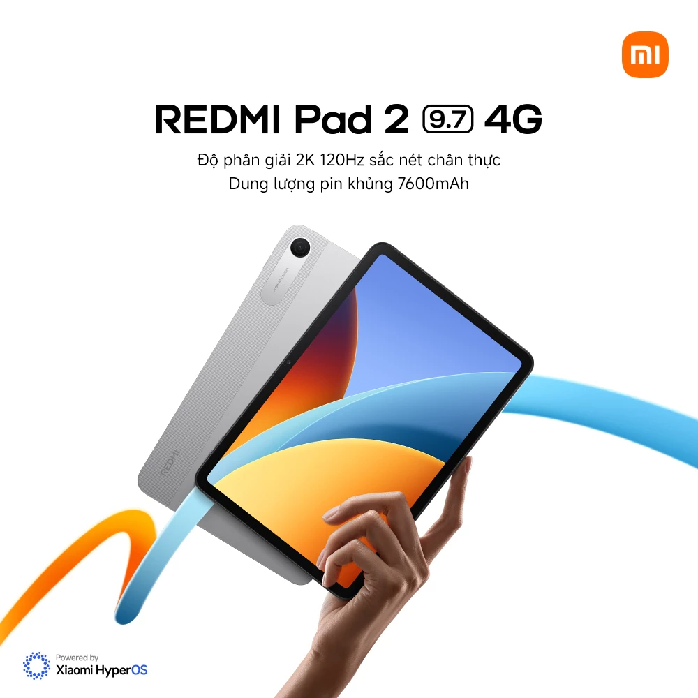 Máy Tính Bảng Xiaomi REDMI Pad 2 9.7 4G (4+64GB| 4+128GB) | Màn hình 9.7" | Pin khủng 7600 mAh | Bảo hành 18 Tháng